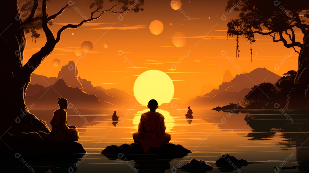 Dia da Quaresma Budista, 17 de maiio IA Generativa.