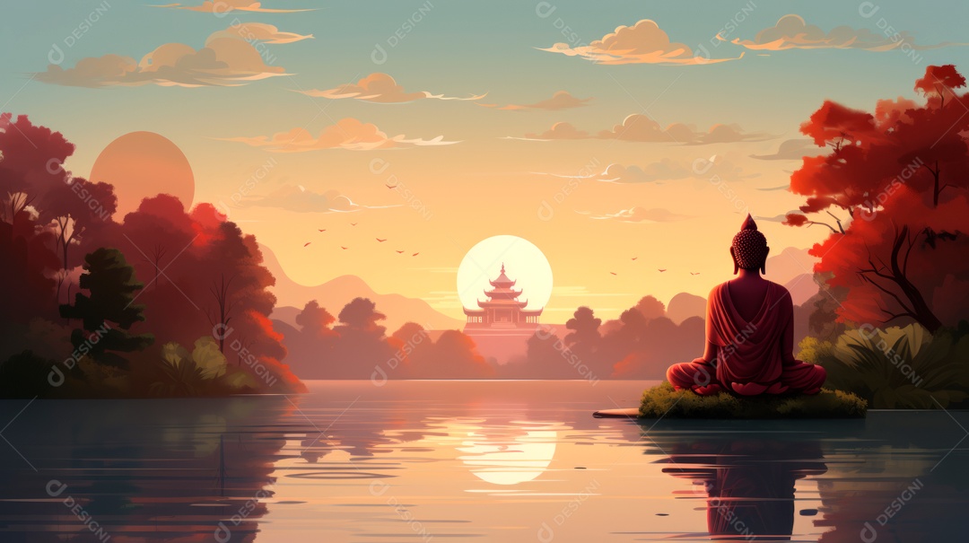 Dia da Quaresma Budista, 17 de maiio IA Generativa.