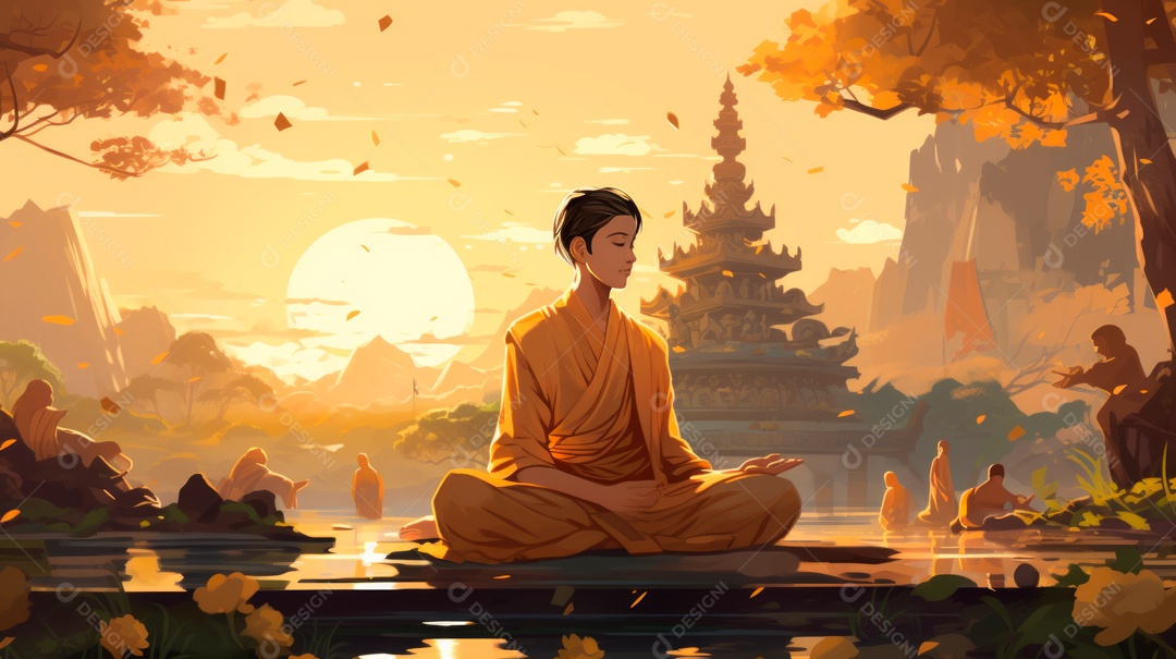 Dia da Quaresma Budista, 17 de maiio IA Generativa.