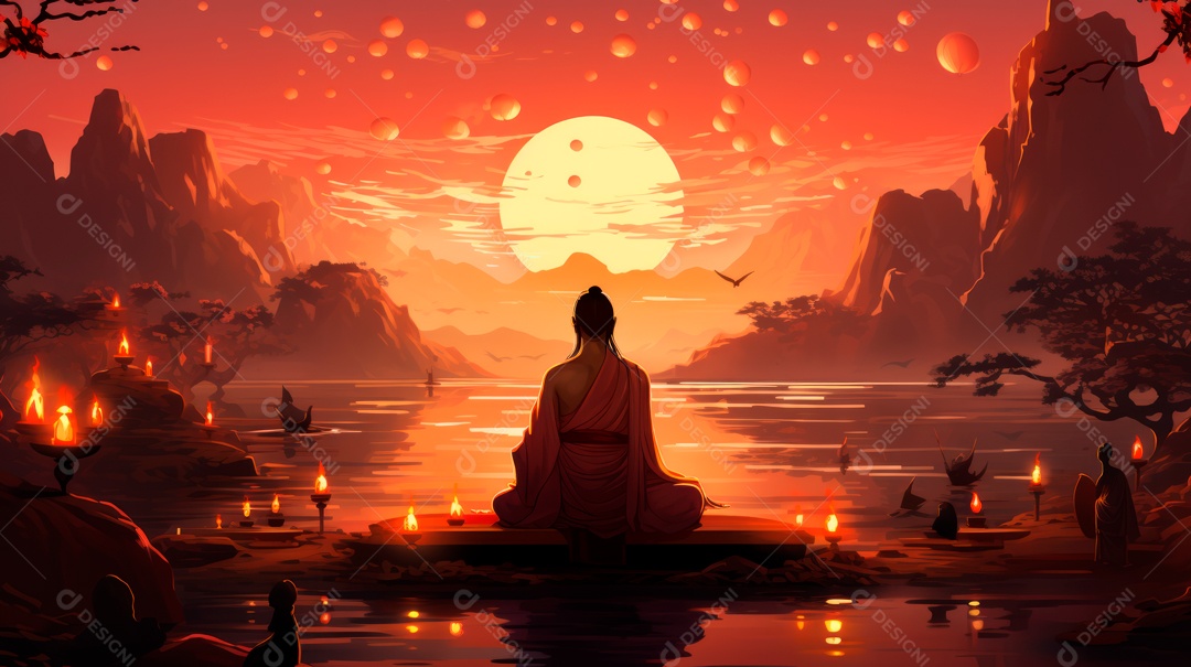 Dia da Quaresma Budista, 17 de maiio IA Generativa.