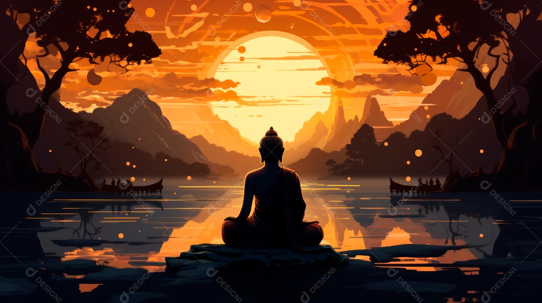 Dia da Quaresma Budista, 17 de maiio IA Generativa.