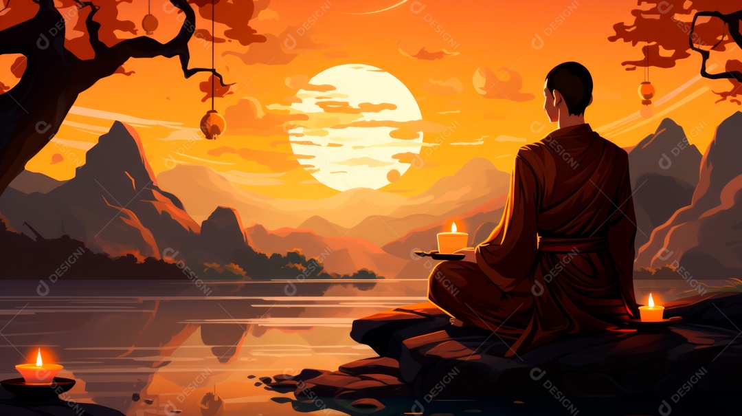 Dia da Quaresma Budista, 17 de maiio IA Generativa.