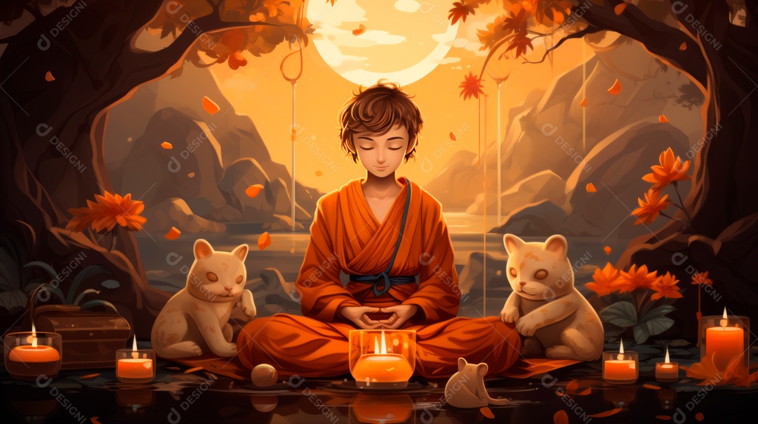 Dia da Quaresma Budista, 17 de maiio IA Generativa.