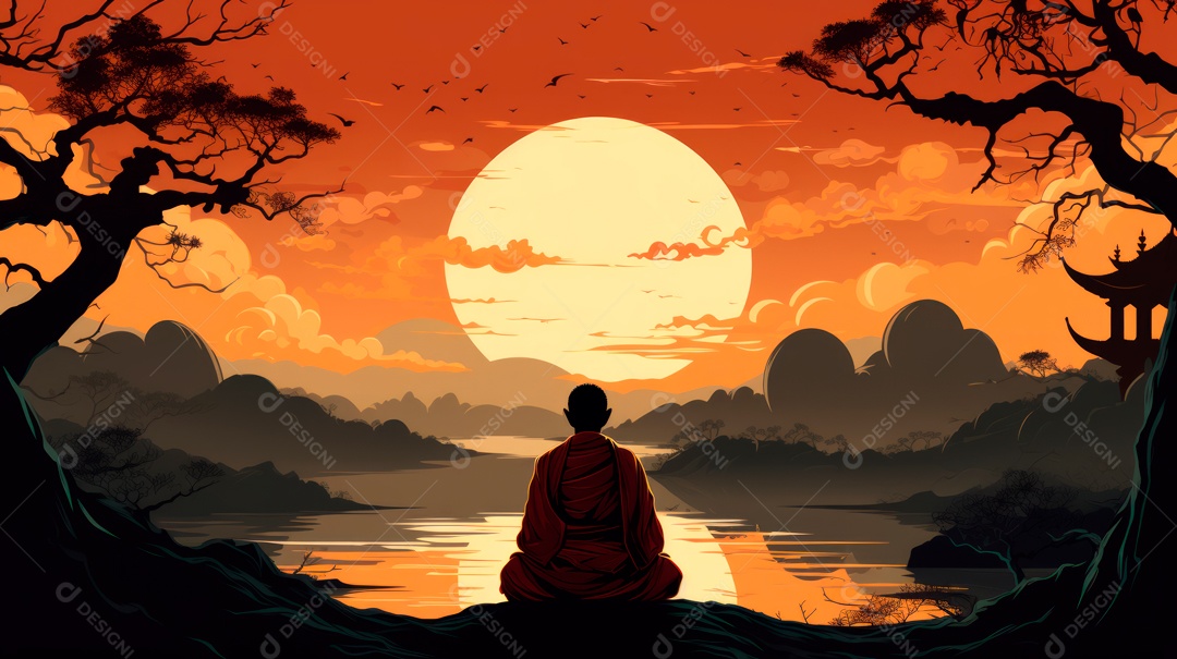 Dia da Quaresma Budista, 17 de maiio IA Generativa.