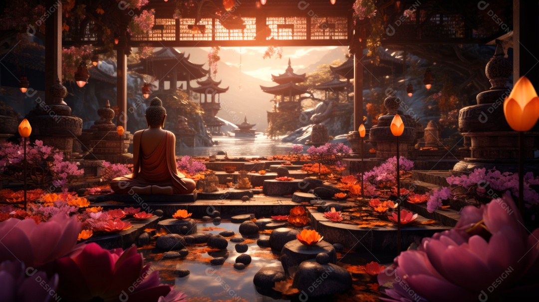 Dia da Quaresma Budista, 17 de maiio IA Generativa.