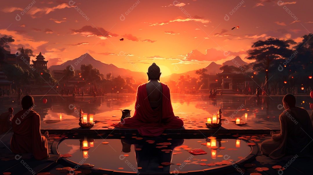 Dia da Quaresma Budista, 17 de maiio IA Generativa.