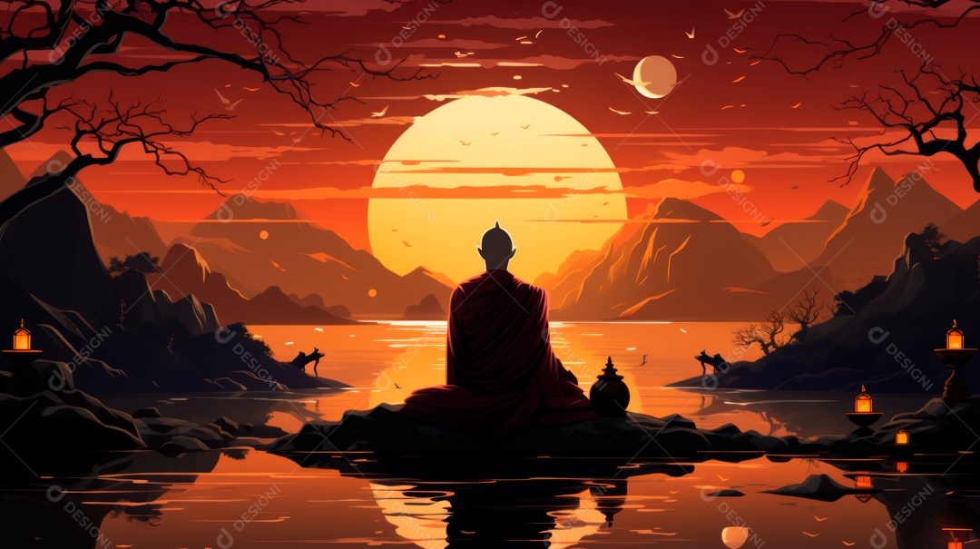 Dia da Quaresma Budista, 17 de maiio IA Generativa.