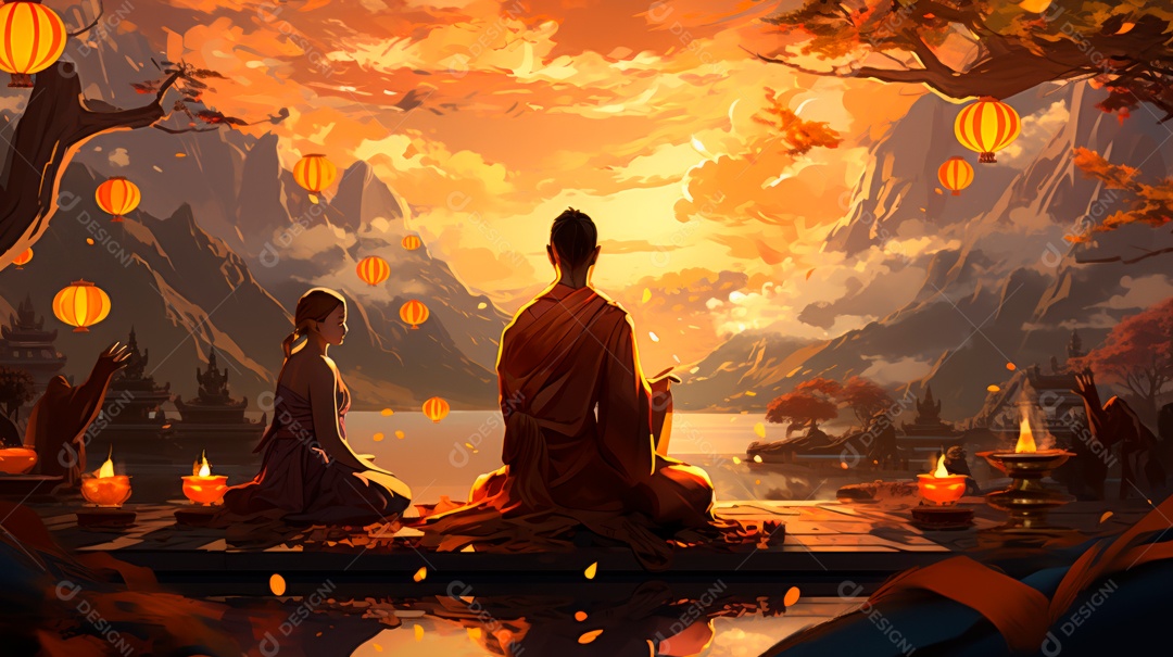 Dia da Quaresma Budista, 17 de maiio IA Generativa.