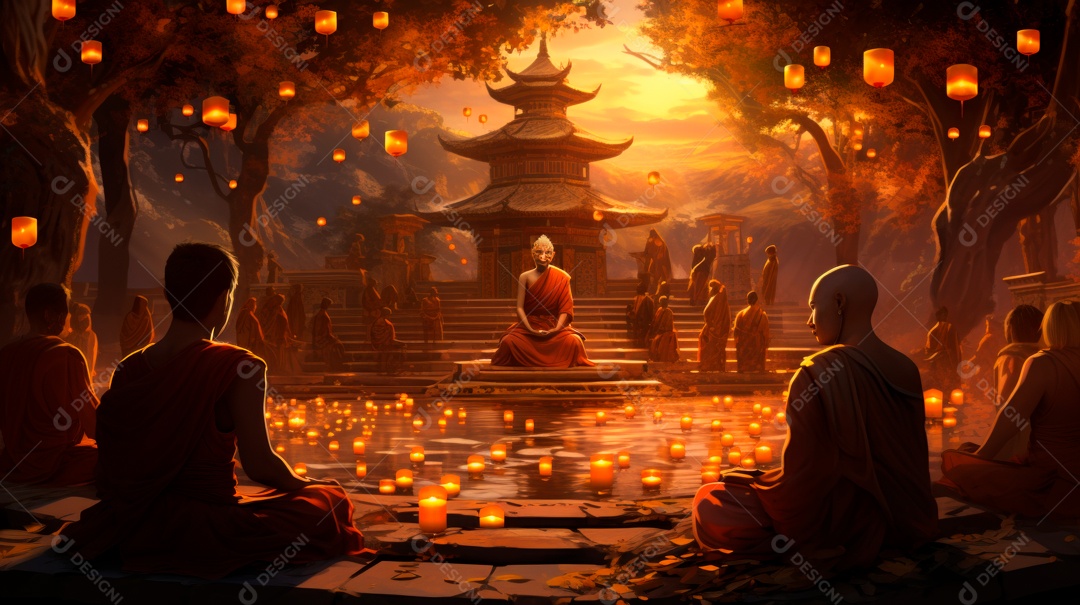 Dia da Quaresma Budista, 17 de maiio IA Generativa.