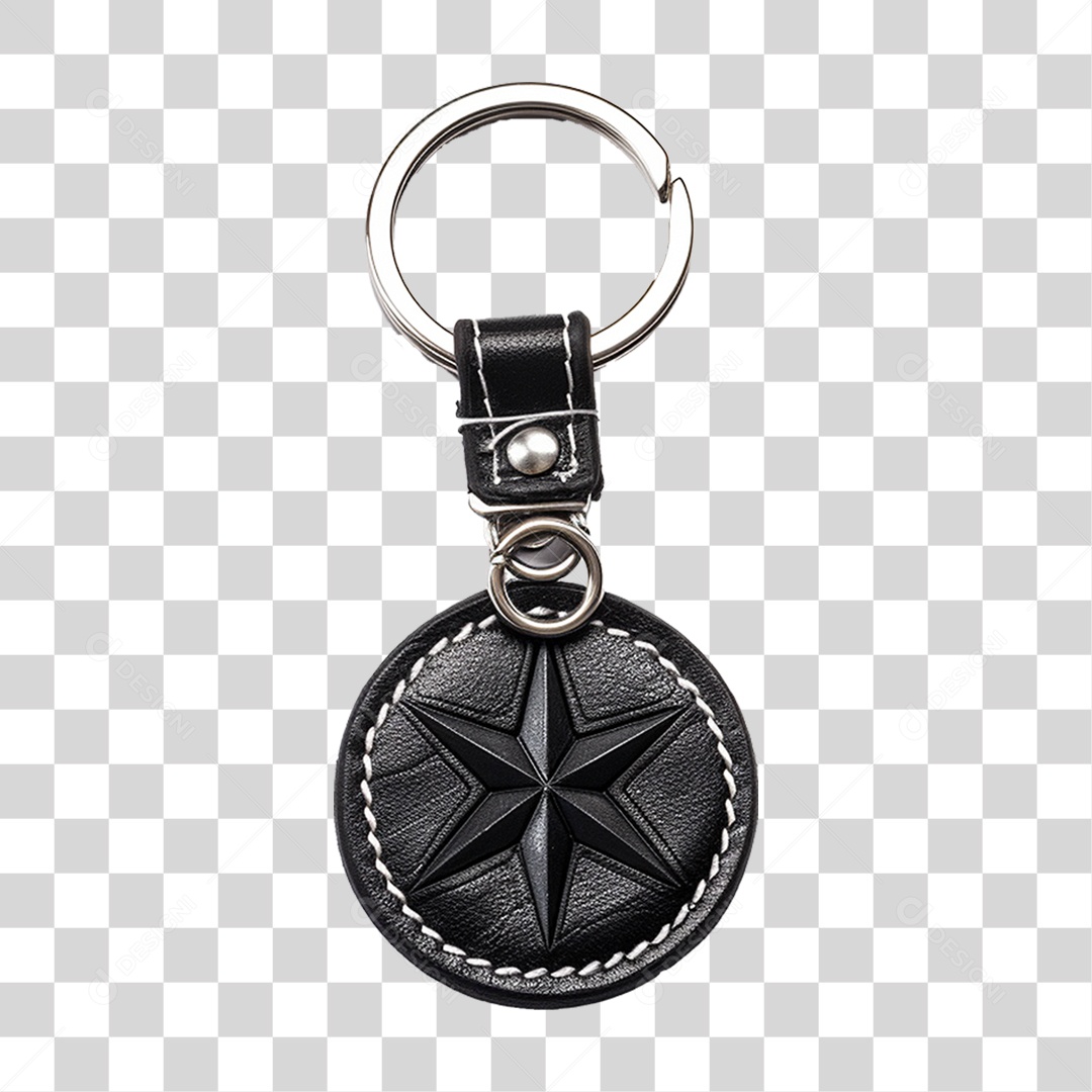 Chaveiro de Couro Preto PNG Transparente