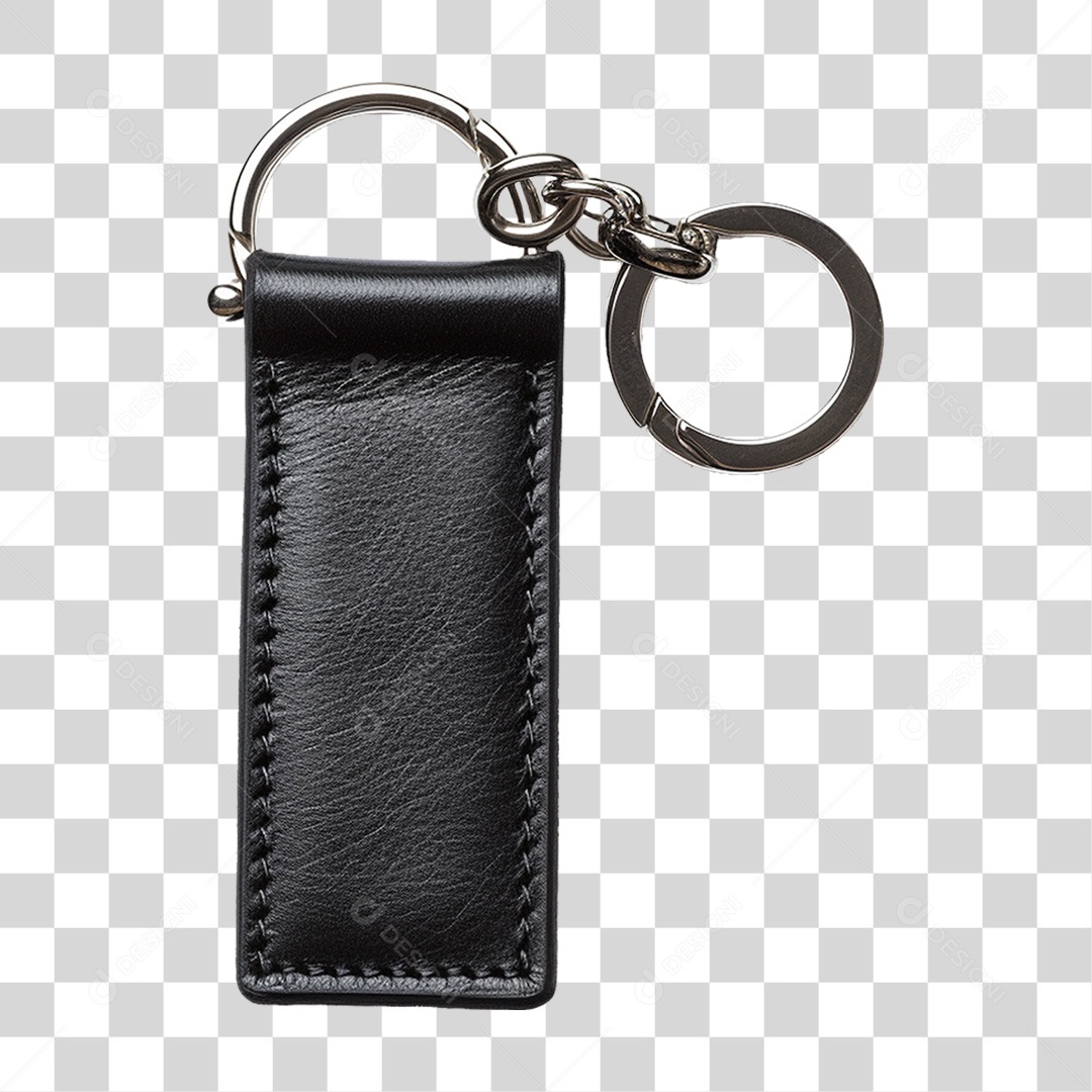 Chaveiro de Couro Preto PNG Transparente