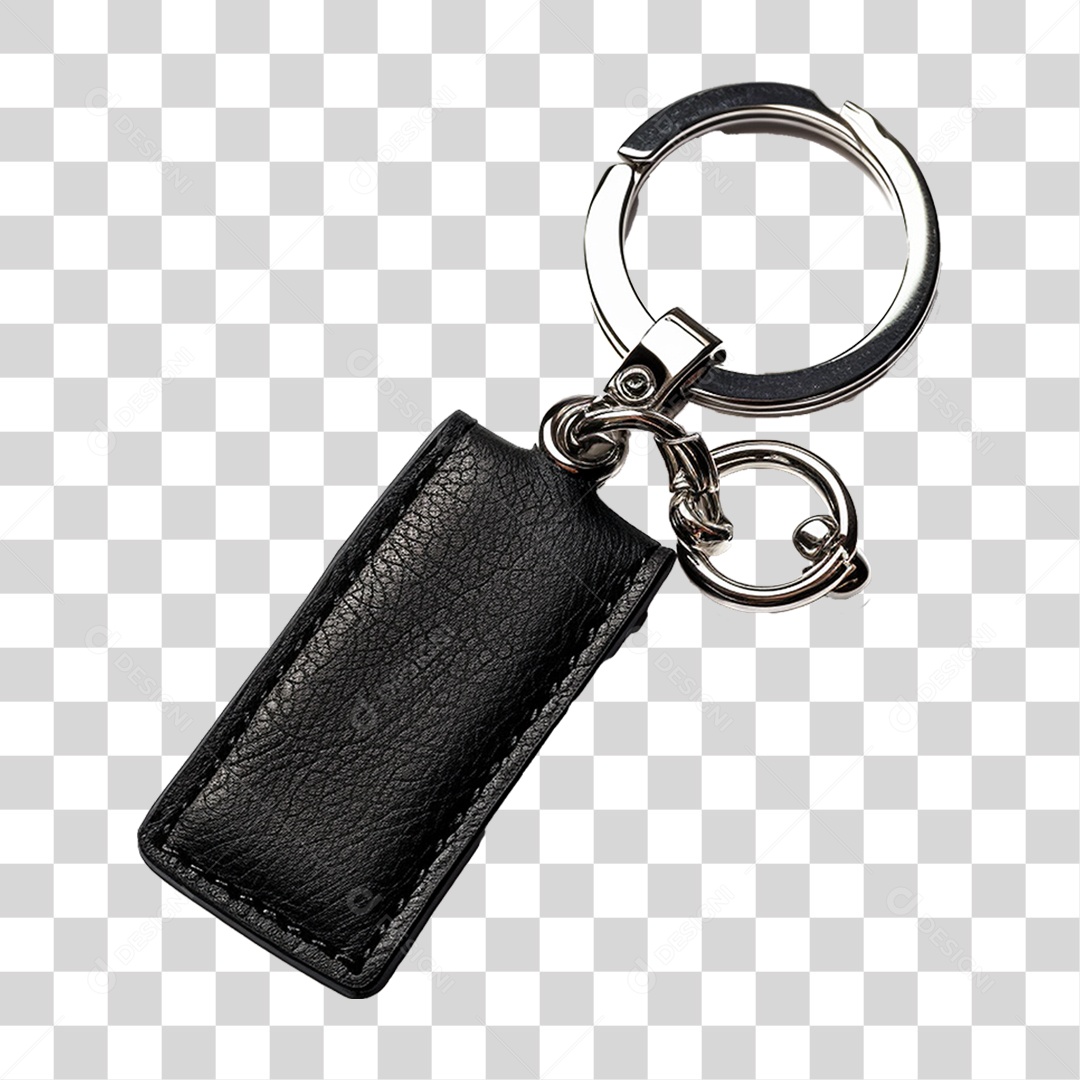 Chaveiro de Couro Preto PNG Transparente