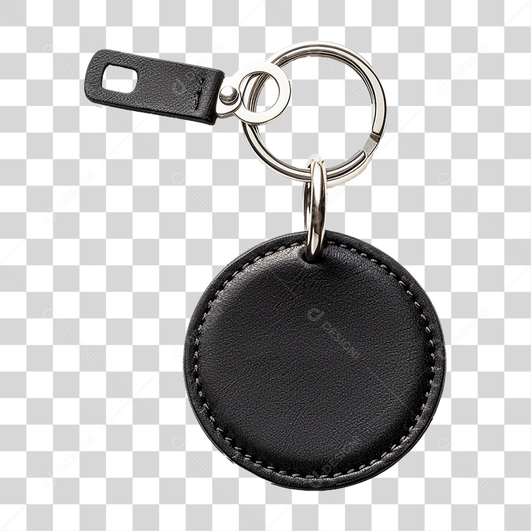Chaveiro de Couro Preto PNG Transparente