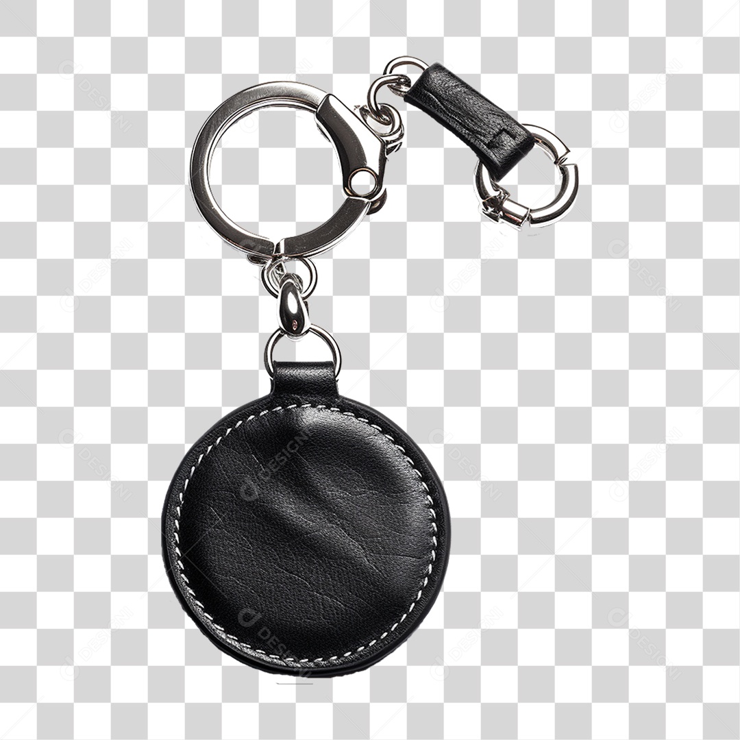 Chaveiro de Couro Preto PNG Transparente