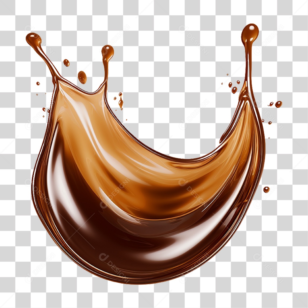 Splash de Líquido Marrom PNG Transparente