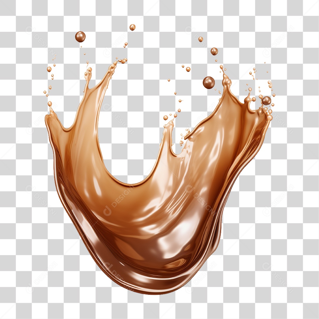 Splash de Líquido Marrom PNG Transparente