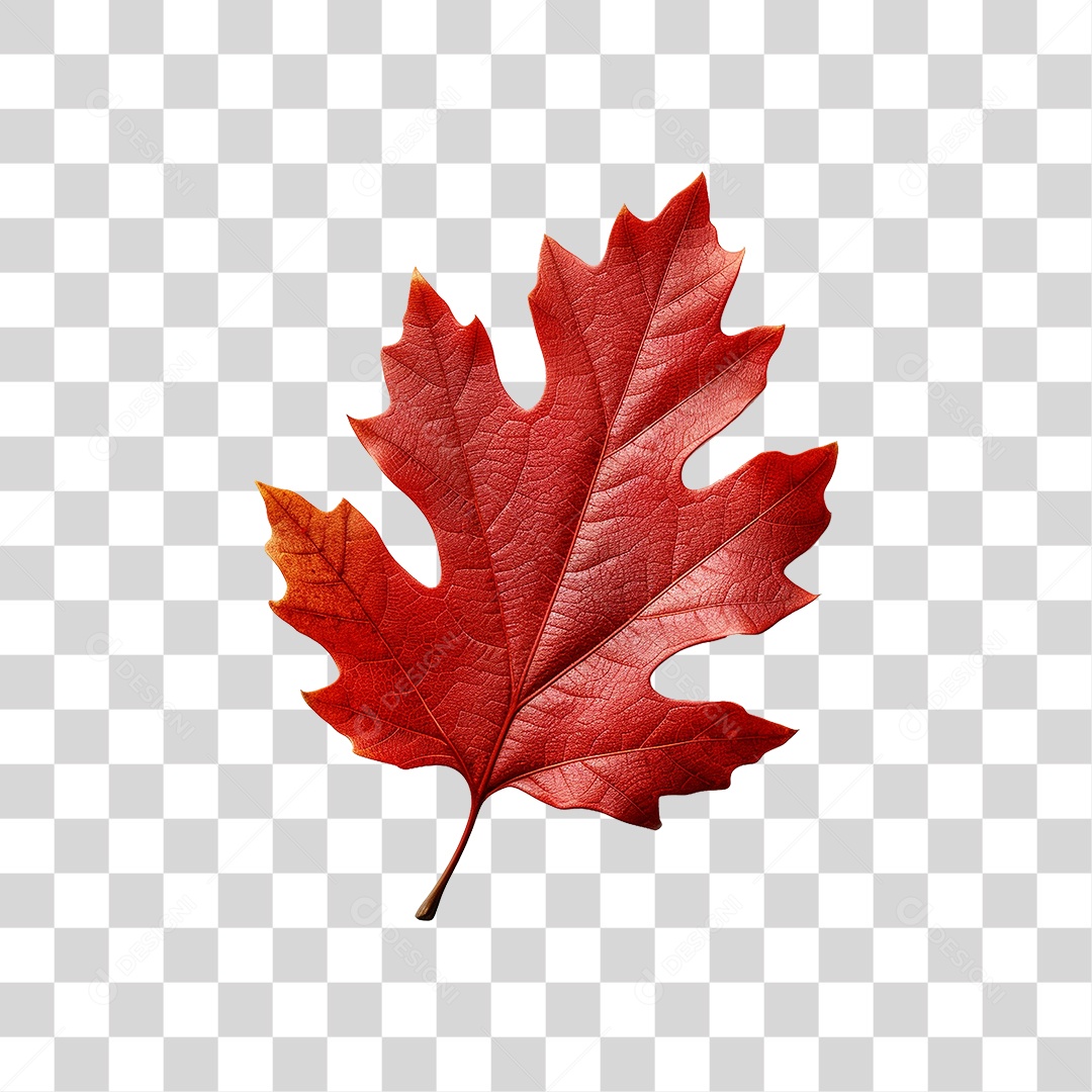 Folha Vermelha de Outono PNG Transparente