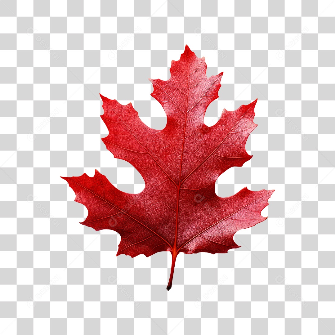 Folha Vermelha de Outono PNG Transparente