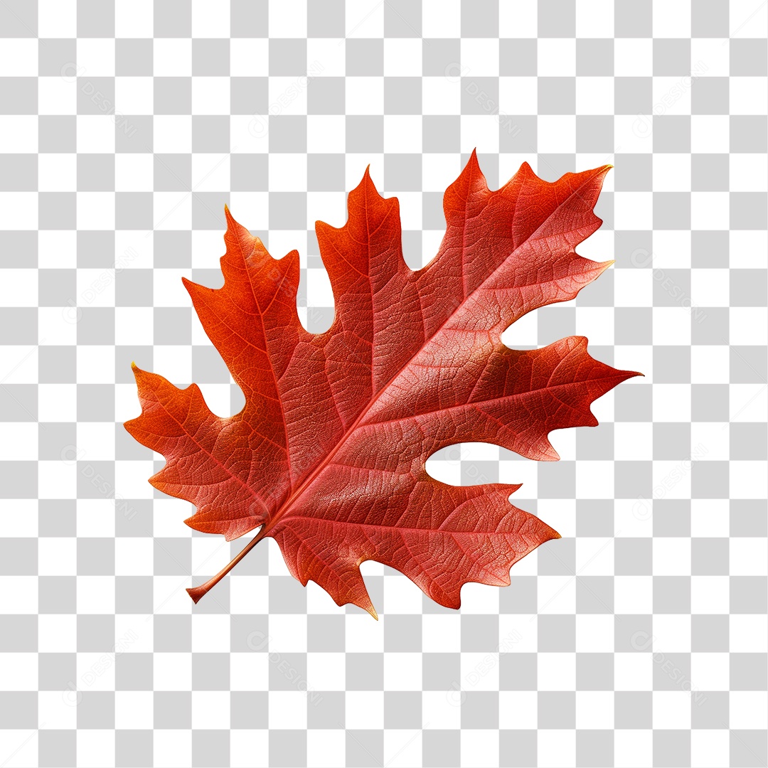 Folha Vermelha de Outono PNG Transparente