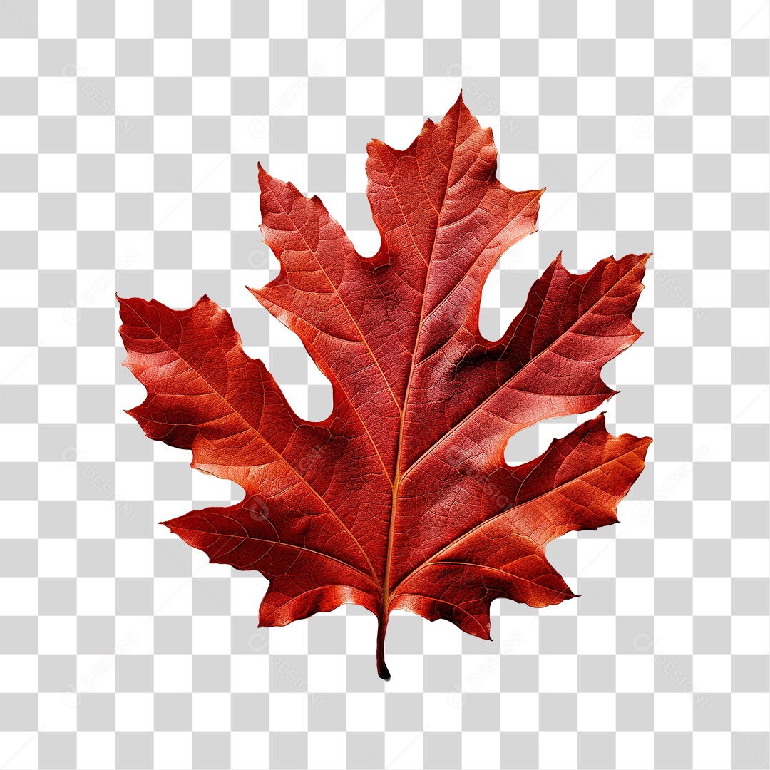 Folha Vermelha de Outono PNG Transparente