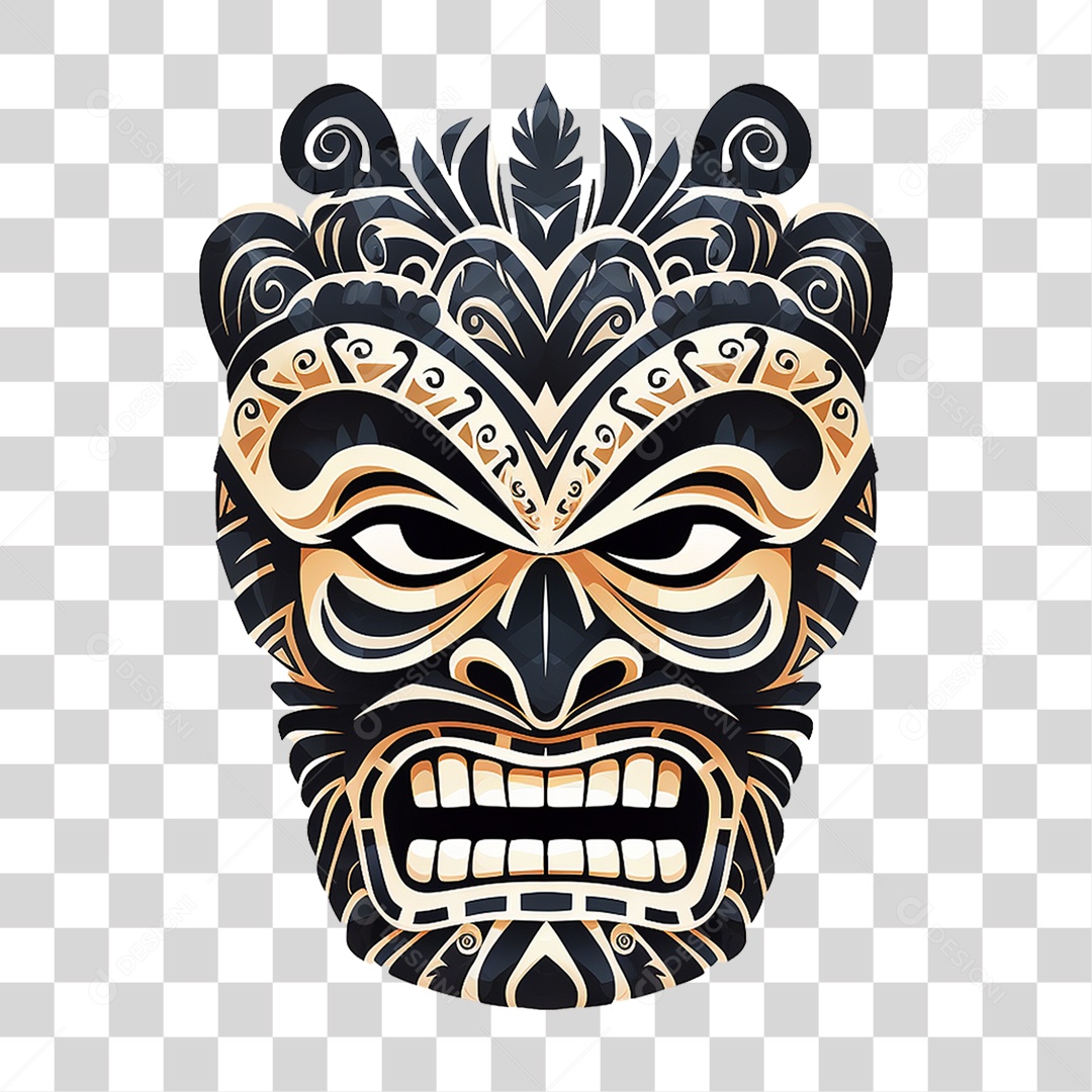 Máscaras Tiki Totem Tribal Havaiano PNG Transparente