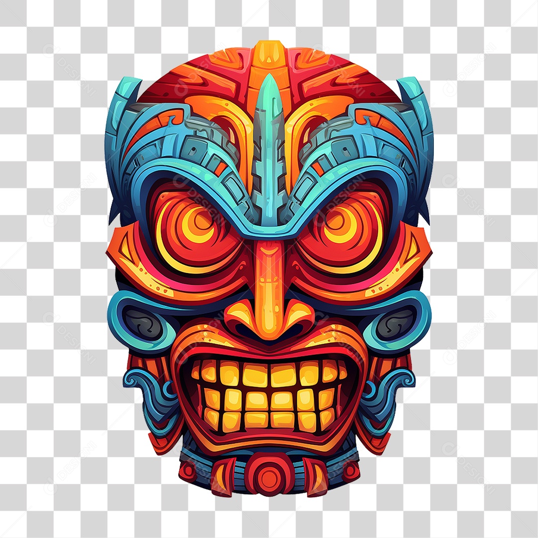 Máscaras Tiki Totem Tribal Havaiano PNG Transparente