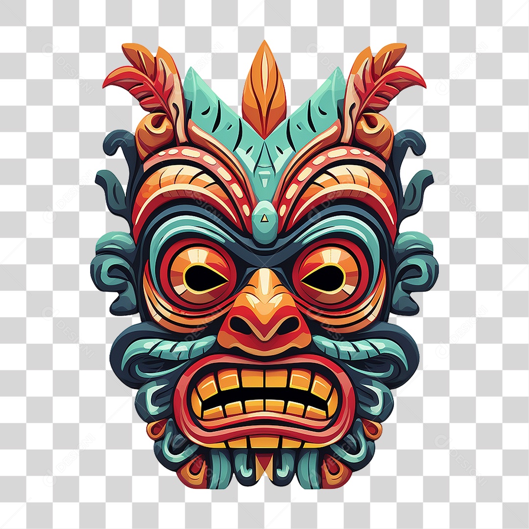 Máscaras Tiki Totem Tribal Havaiano PNG Transparente