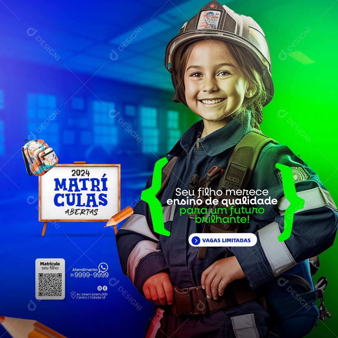 Social Media Ensino De Qualidade Volta às Aulas PSD Editável