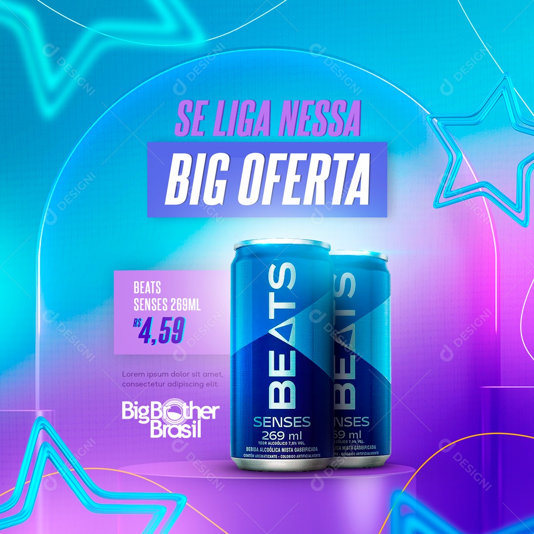 Social Media Se Liga Nessa Big Oferta Beats Senses Distribuidora PSD Editável