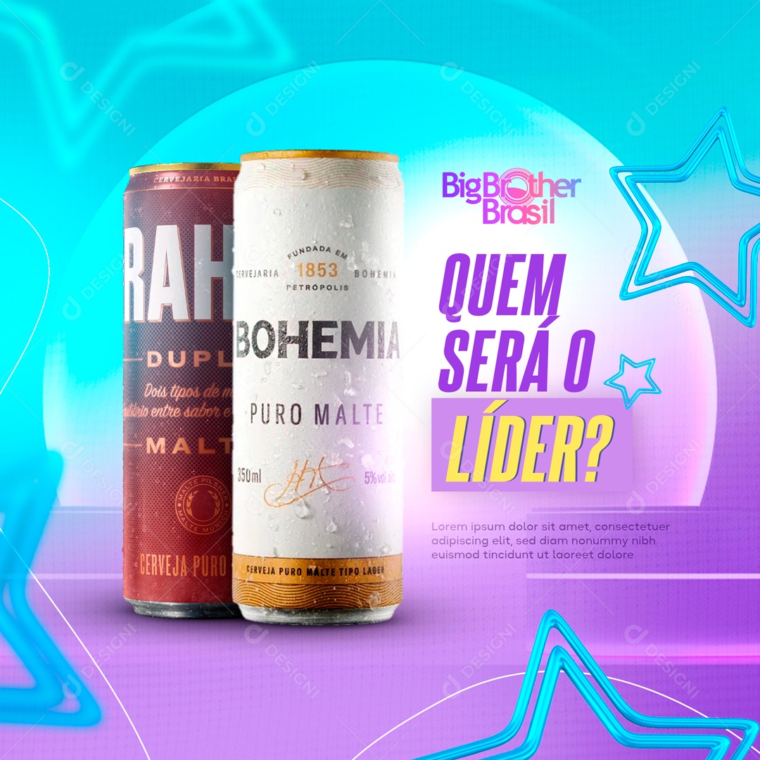 Social Media Quem Será o Líder Big Brother Brasil PSD Editável