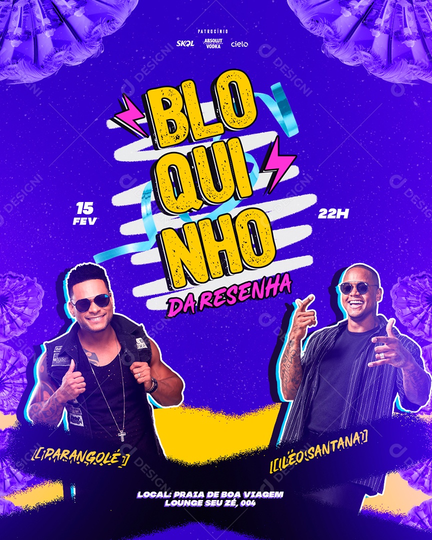 Social Media Flyer Bloquinho Da Resenha PSD Editável