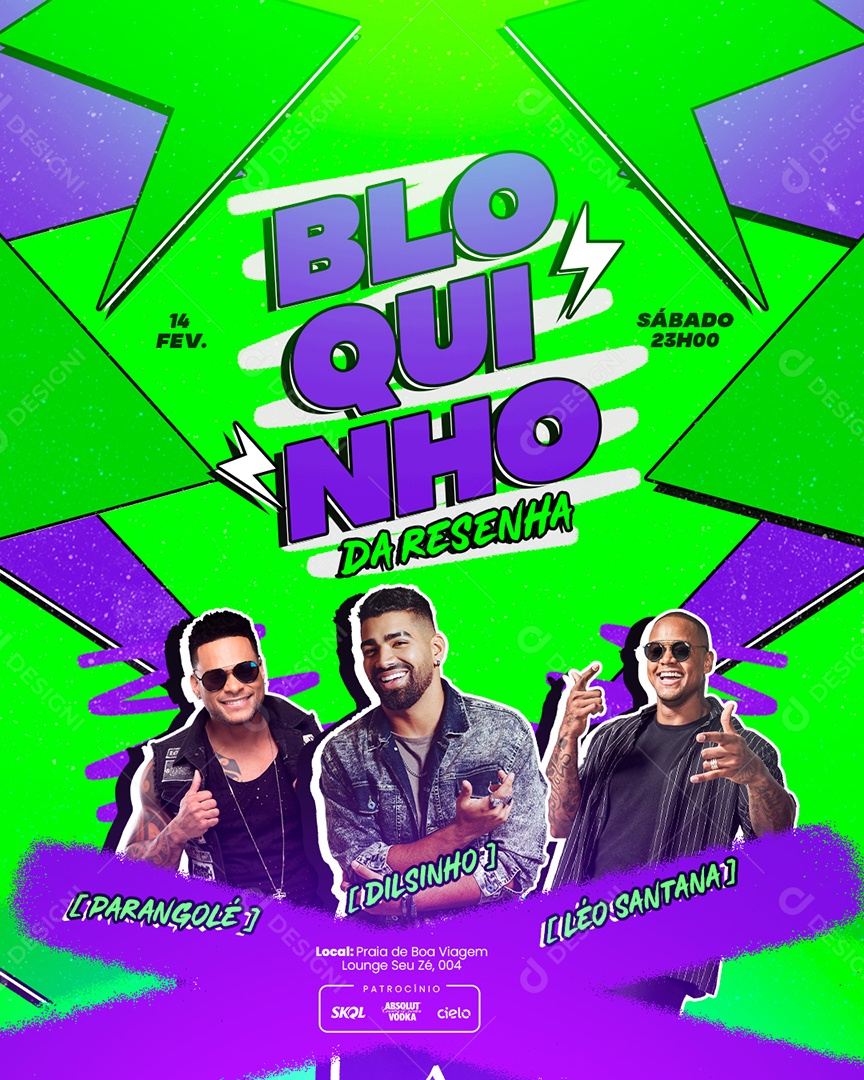 Social Media Flyer Bloquinho Da Resenha PSD Editável