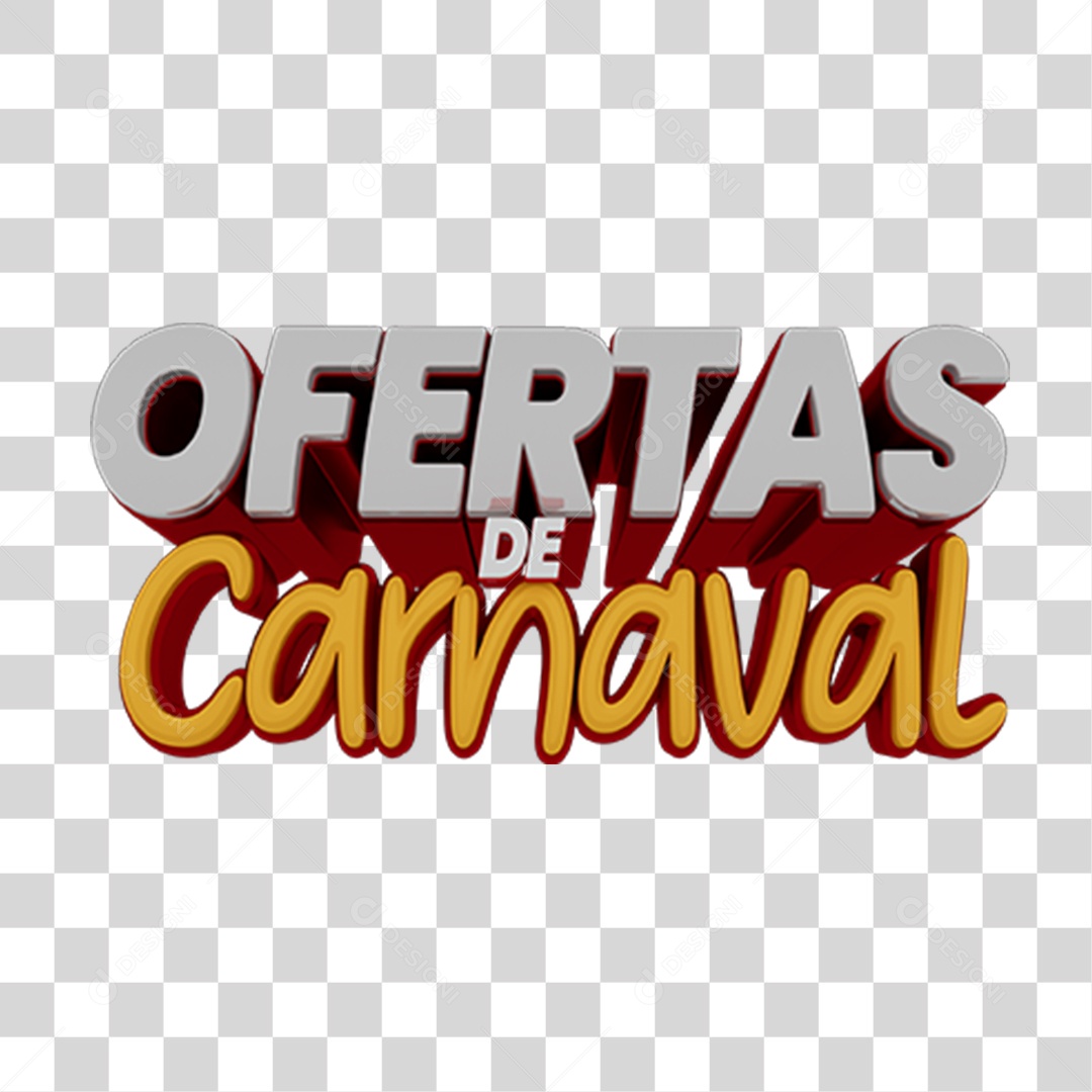Texto 3D Ofertas de Carnaval PNG Transparente