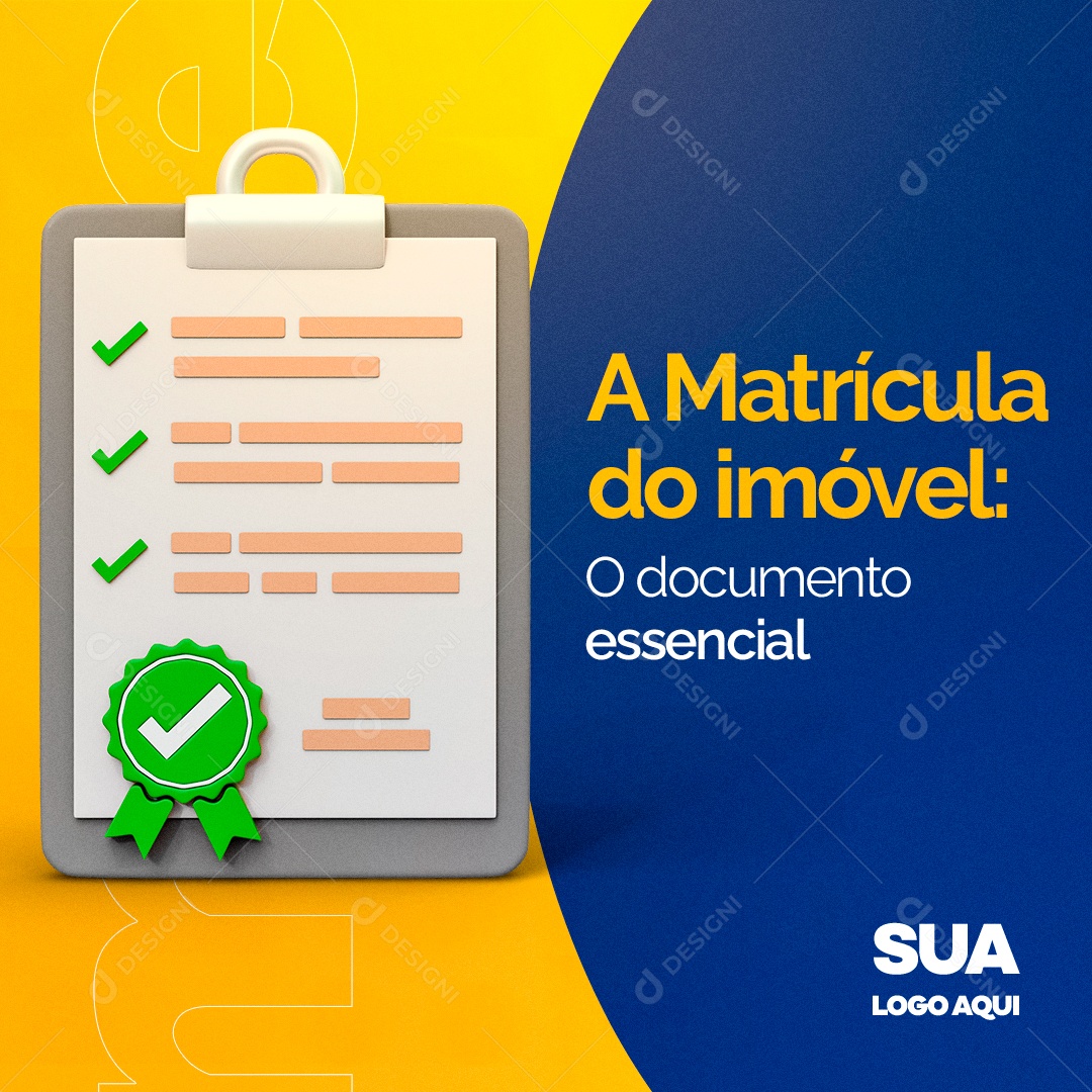 A Matrícula do Imóvel o Documento Essencial Social Media PSD Editável