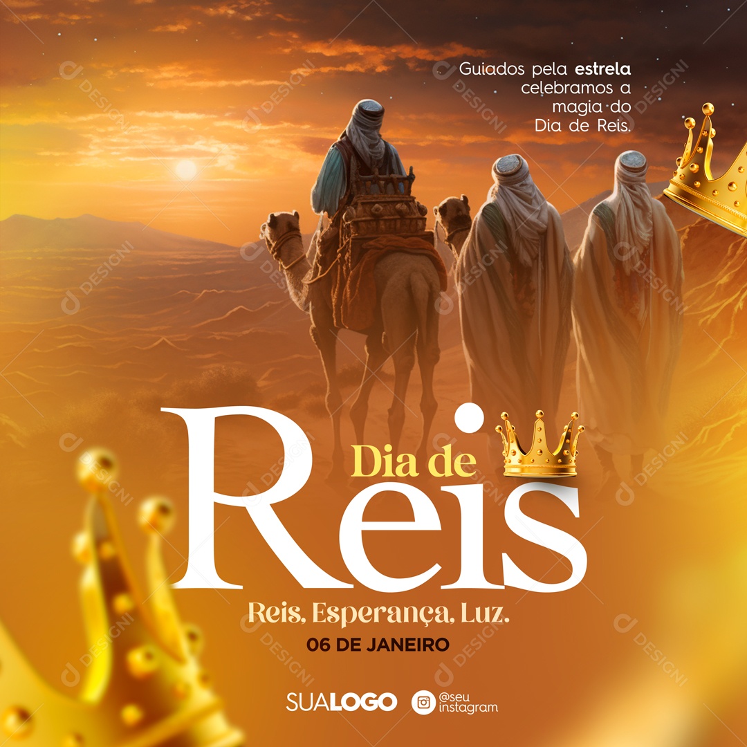 Dia De Reis Esperança Luz 06 De Janeiro Social Media PSD Editável