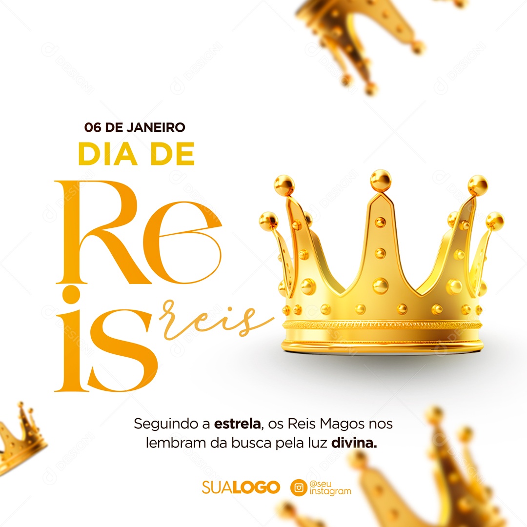 Social Media Dia De Reis 06 De Janeiro Seguindo a Estrela PSD Editável