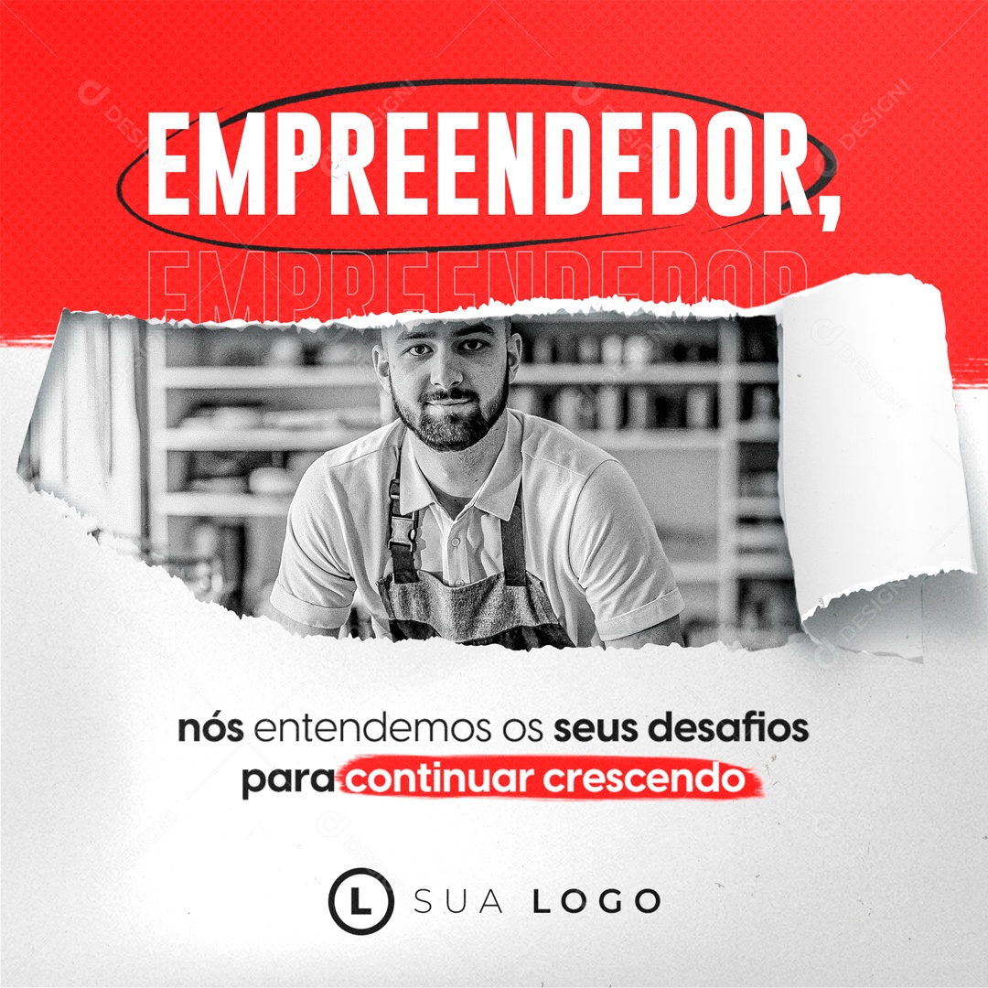 Empreendedor nós Entendemos os seus Desafios para Continuar Crescendo Social Media PSD Editável
