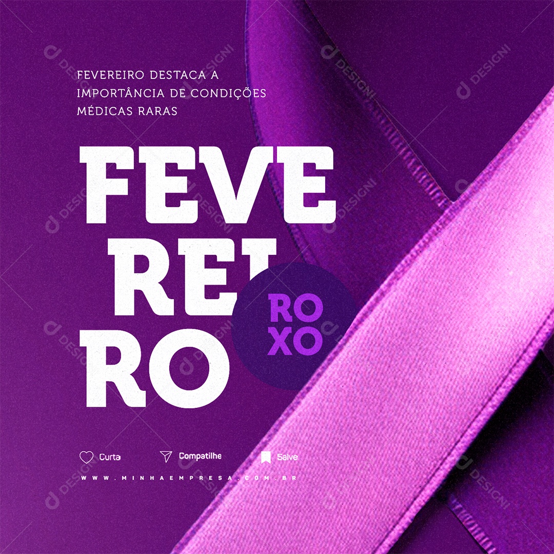 Fevereiro Roxo Destaca a Importância de Condições Médicas Raras Social Media PSD Editável