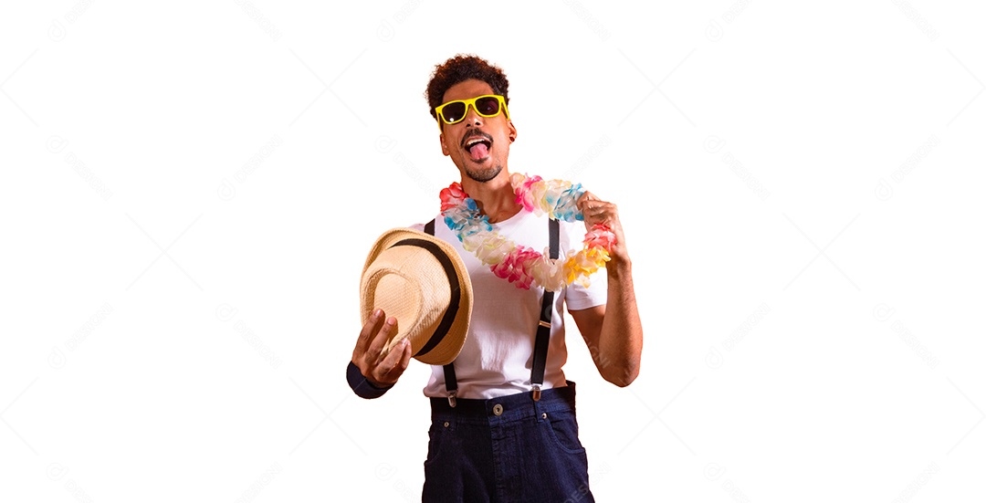 Homem com fantasia de carnaval