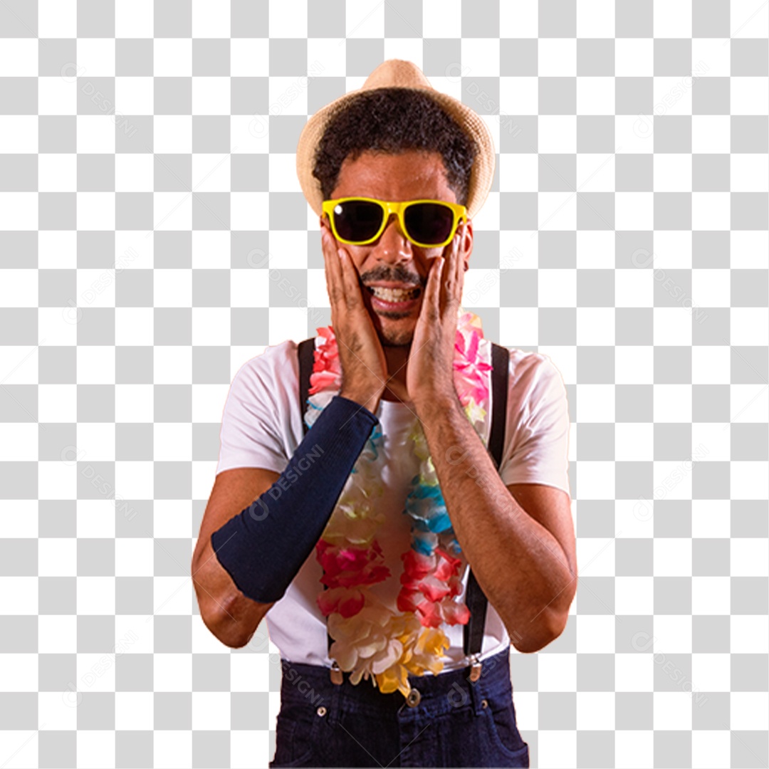 Homem com Fantasia de Carnaval PNG Transparente