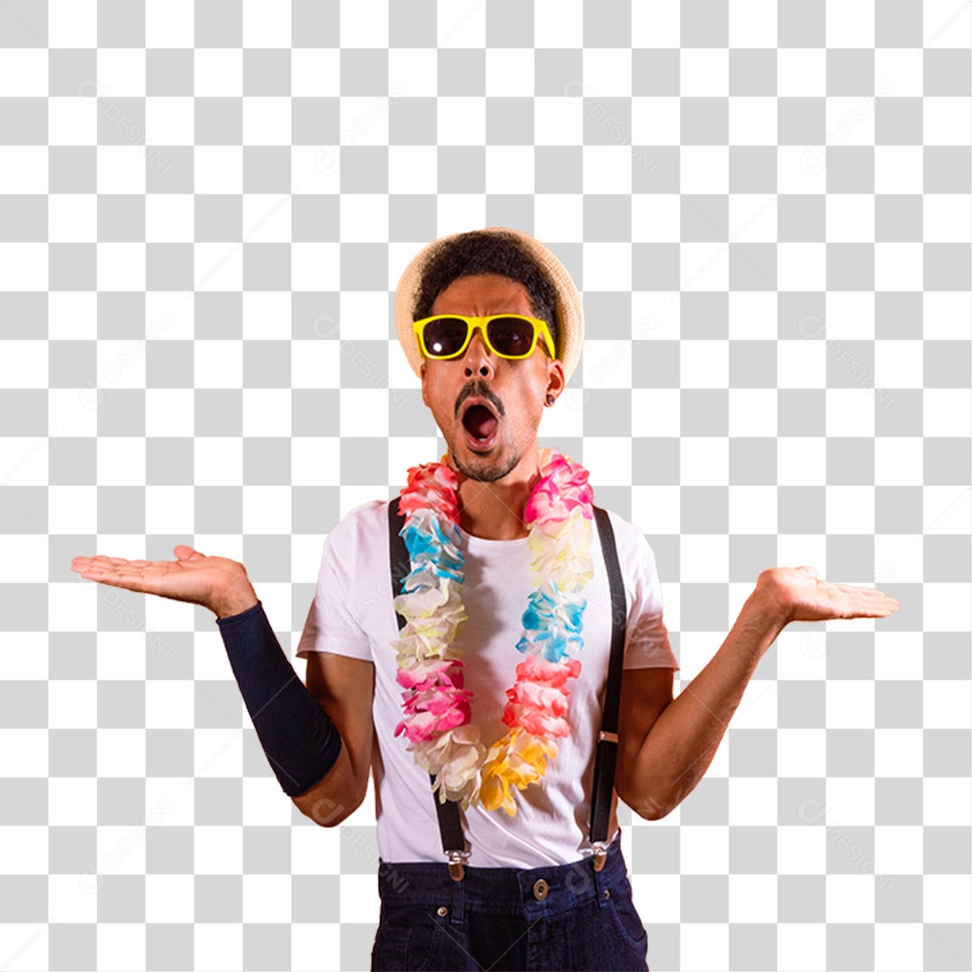 Homem com Fantasia de Carnaval PNG Transparente