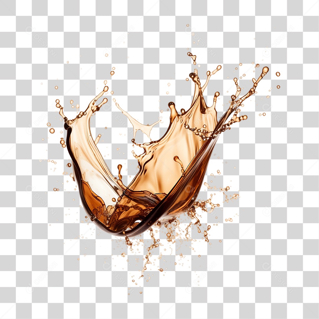 Splash de Líquido Marrom PNG Transparente