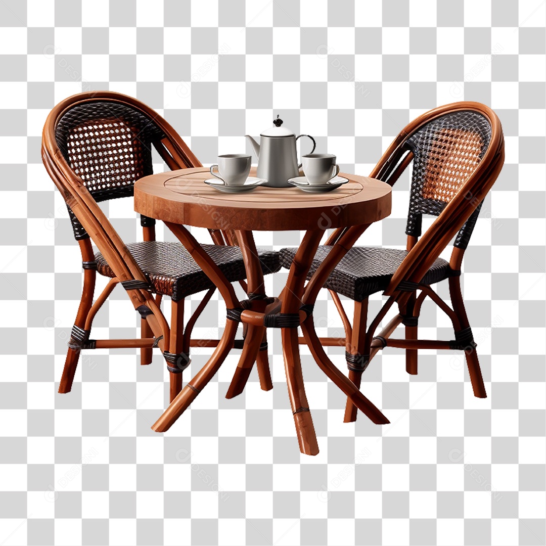 Jogo de Mesa e Cadeiras Café da Manhã PNG Transparente
