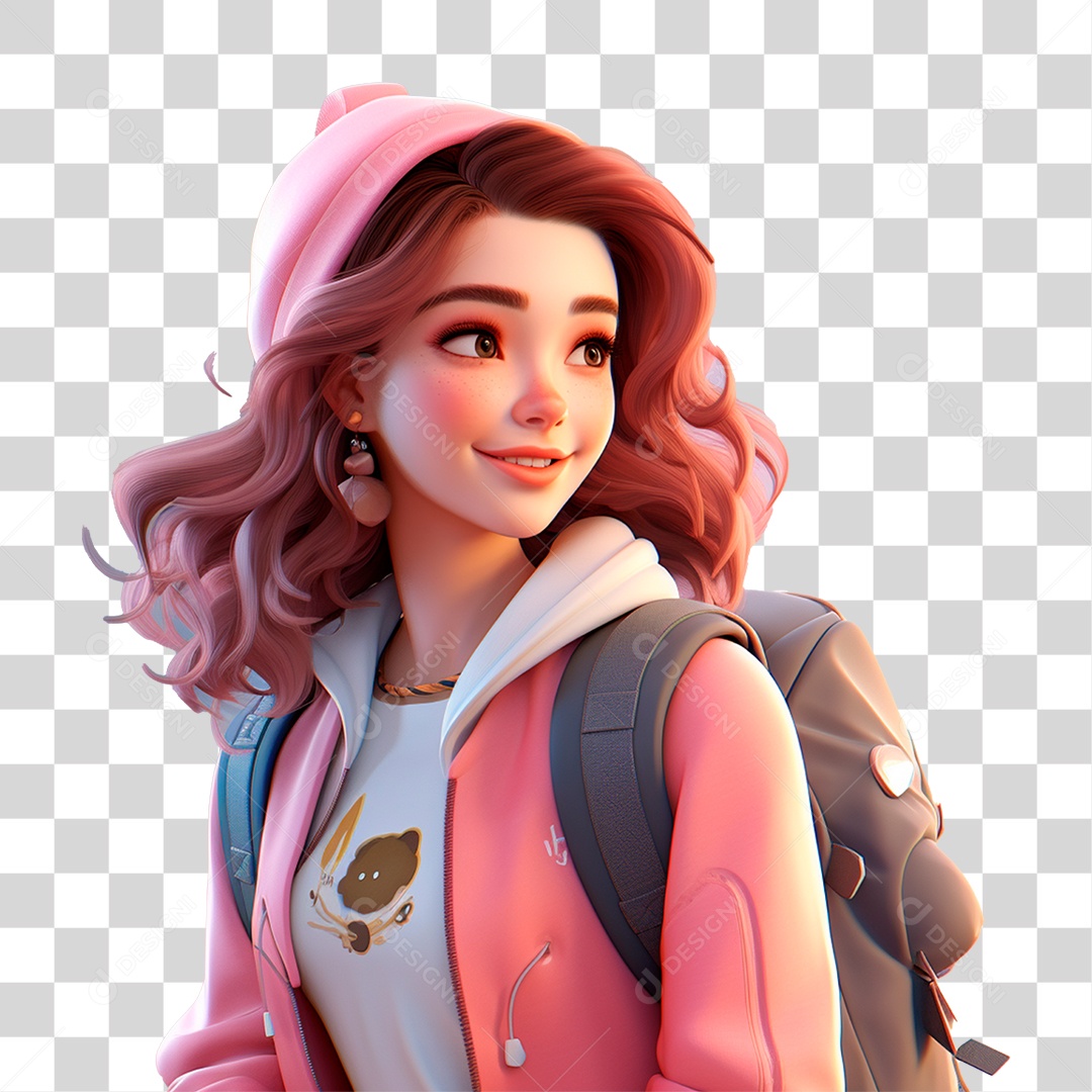 Jovem Estudante Volta as Aulas PNG Transparente