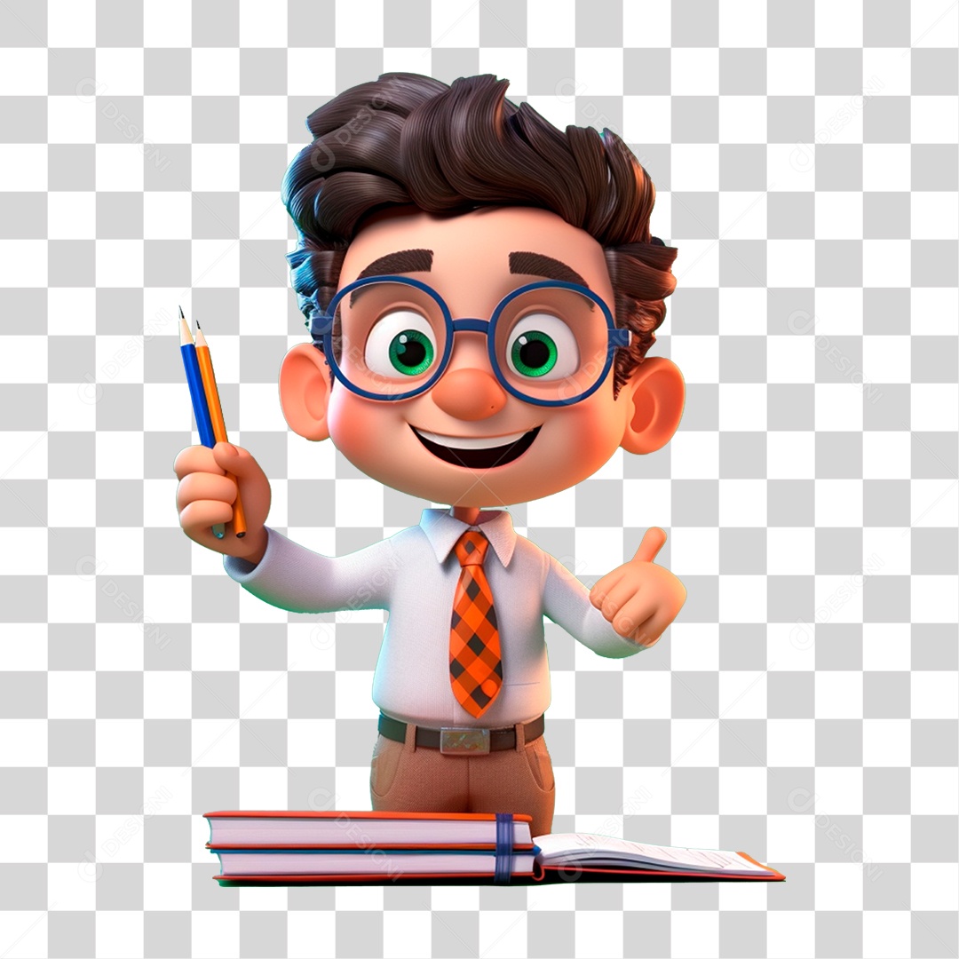 Desenho Cartoon Professor PNG Transparente