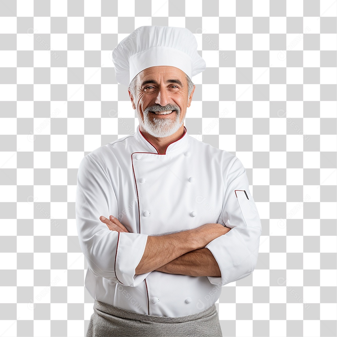 Chefe de Cozinha Sorrindo PNG Transparente