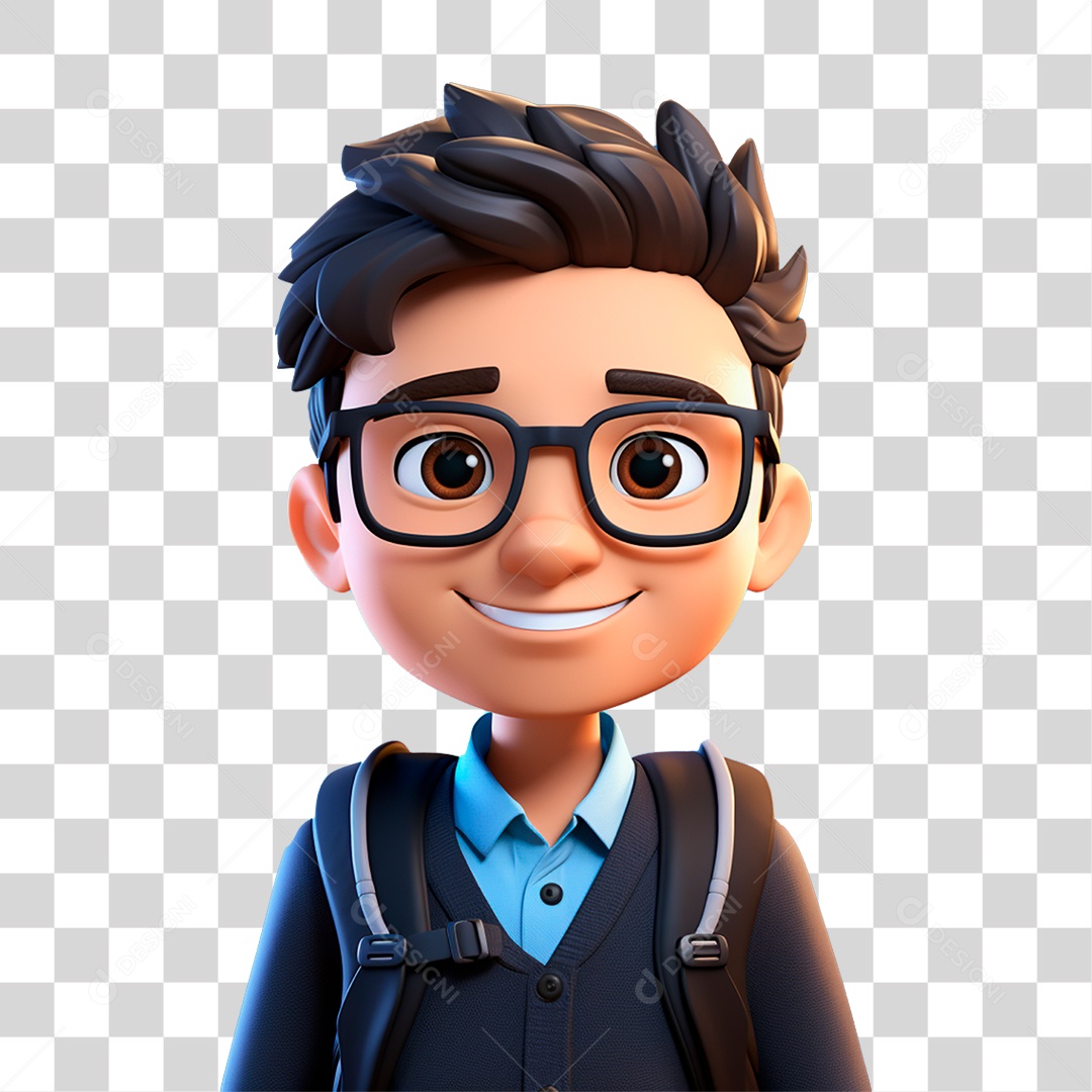 Jovem Estudante Volta as Aulas PNG Transparente