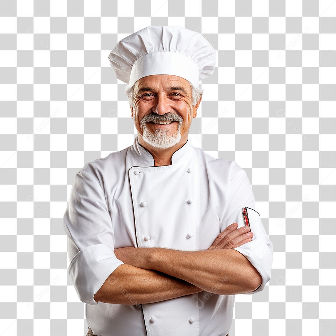 Chefe de Cozinha Sorrindo PNG Transparente
