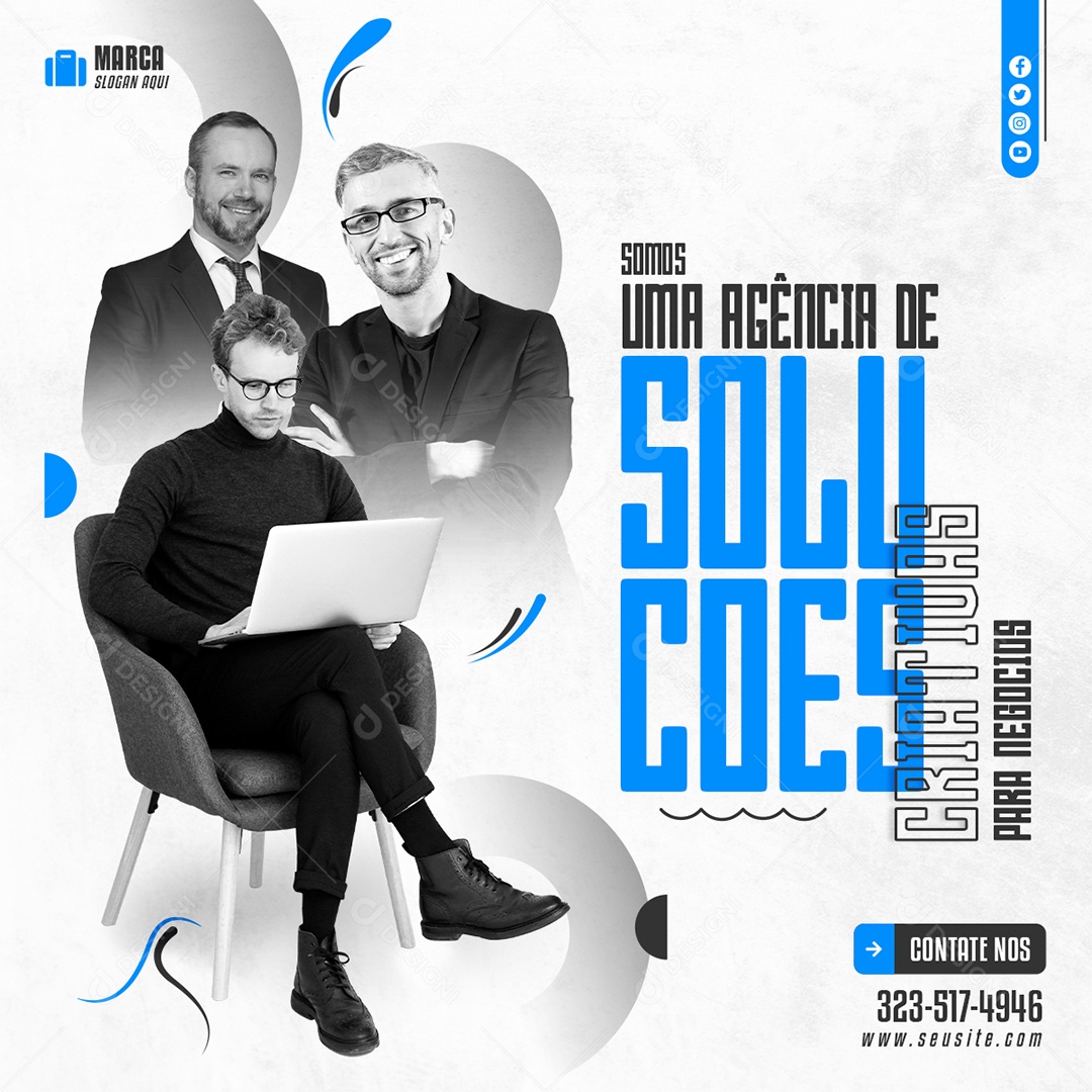 Somos Uma Agência De Soluções Social Media PSD Editável