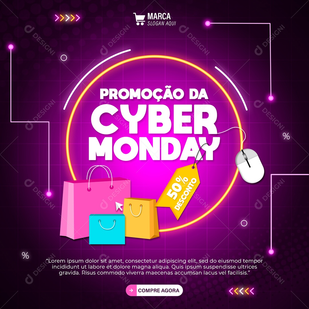 Social Media Promoção Da Cyber Monday PSD Editável
